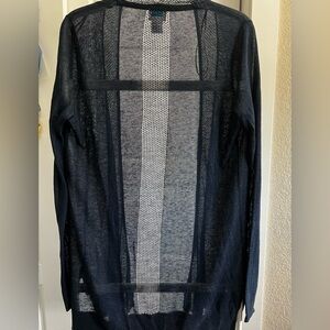 Sigrid Olsen size M Navy open-weave cardigan for summer!